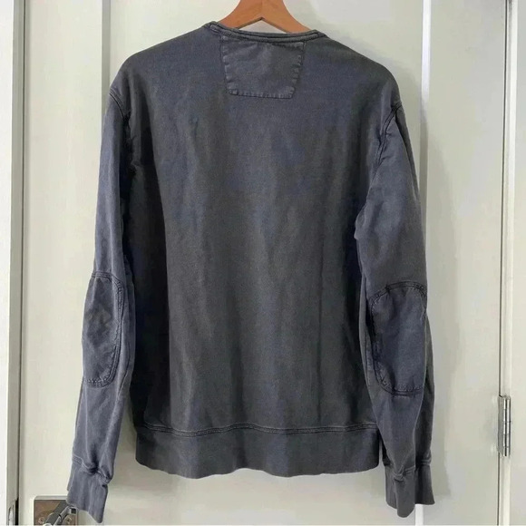 JOHN VARVATOS Darien Long Sleeve Garment Dye Terry Sweatshirt In Grey Size M - Picture 5 of 12